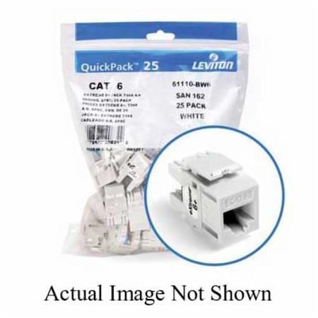 Leviton RJ JACK AND MODULE JACK EXTREME C6 25PK WH 61110-BW6